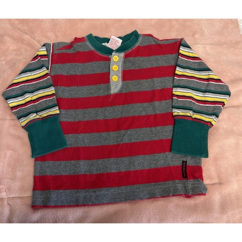 VINTAGE 90s Gymboree Rainbow Tag Bright Ideas Colorblock Pullover Shirt small